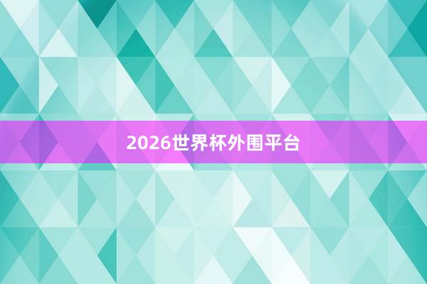 2026世界杯外围平台